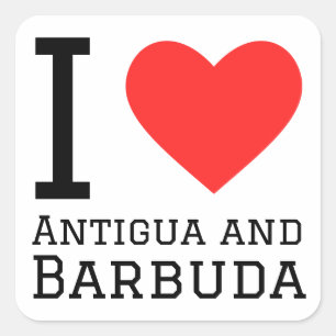 I love Antigua and Barbuda  Square Sticker