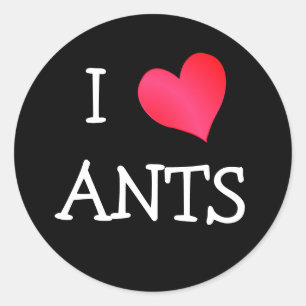 I Love Ants Classic Round Sticker