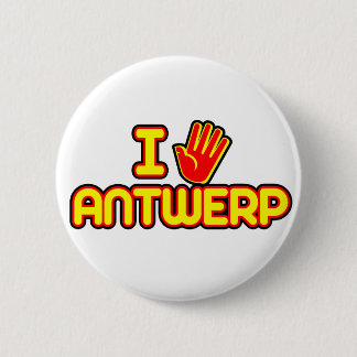 I Love Antwerp (hand) 6 Cm Round Badge