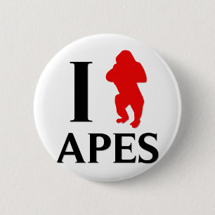 I Love Apes 6 Cm Round Badge