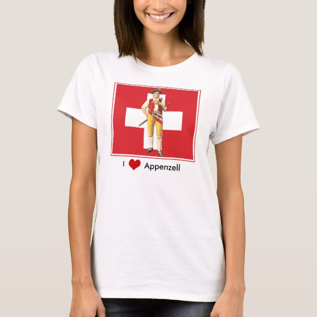 I Love Appenzell - Colourful Ethno Swiss T-Shirt (Front)