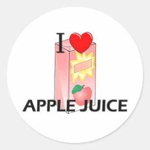 I Love Apple Juice Classic Round Sticker