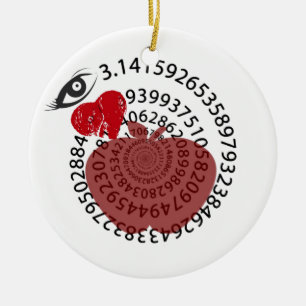 I Love Apple "Pi" Pie Math Lovers! Ceramic Tree Decoration