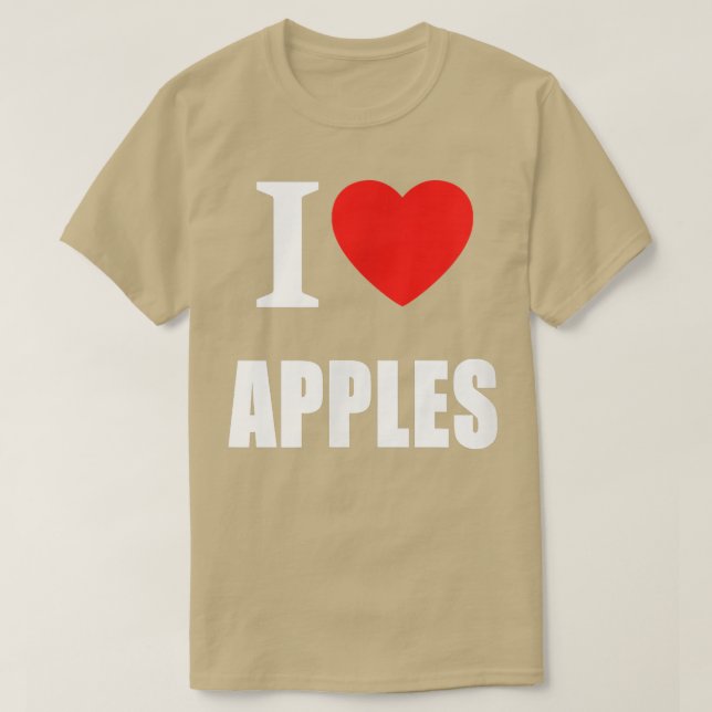 I Love Apples For Men Women And Students Vegetaria T-Shirt (Design Front)