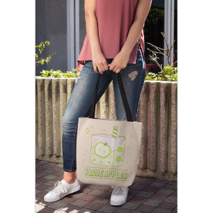 I Love Apples - Kawaii Juice Box Design Tote Bag