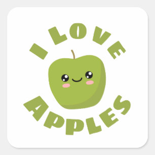 I love Apples Square Sticker