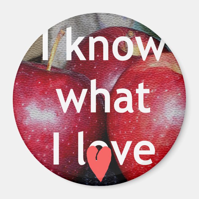 I love apples with compassion magnet (Front)