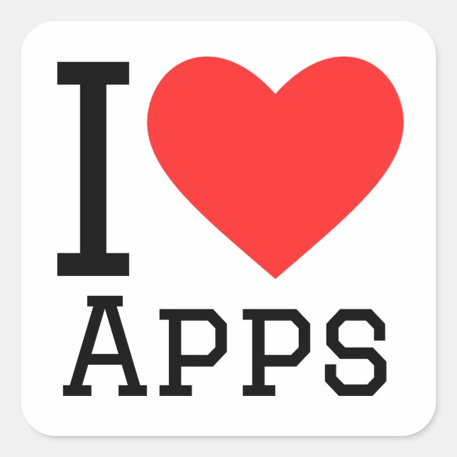 I love apps square sticker (Front)