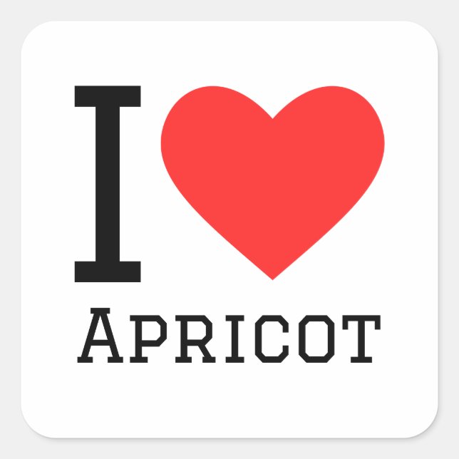 I love apricot square sticker (Front)