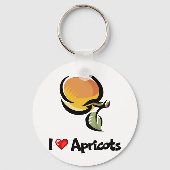 I Love Apricots Key Ring (Front)