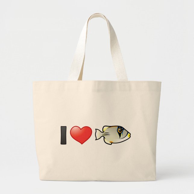 I Love Arabian Picassofish Large Tote Bag (Front)