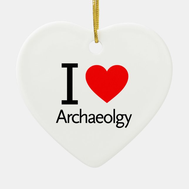I Love Archaeology Ceramic Tree Decoration (Front)