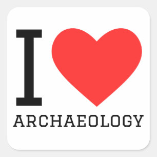 I love archaeology square sticker