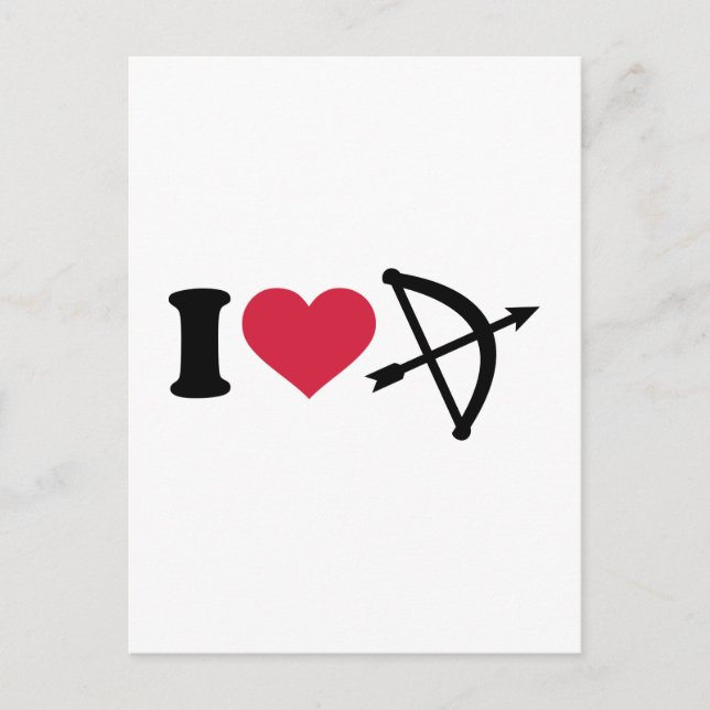 I love Archery arrow bow Postcard (Front)