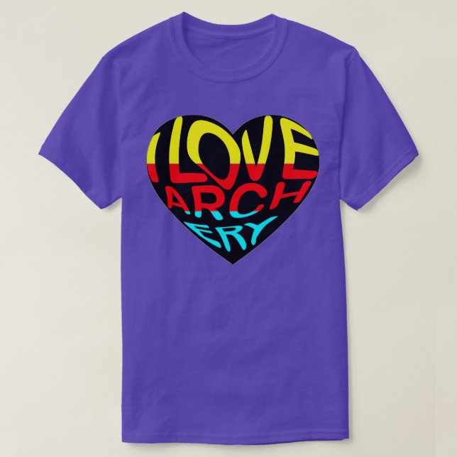 I Love Archery  T-Shirt (Design Front)