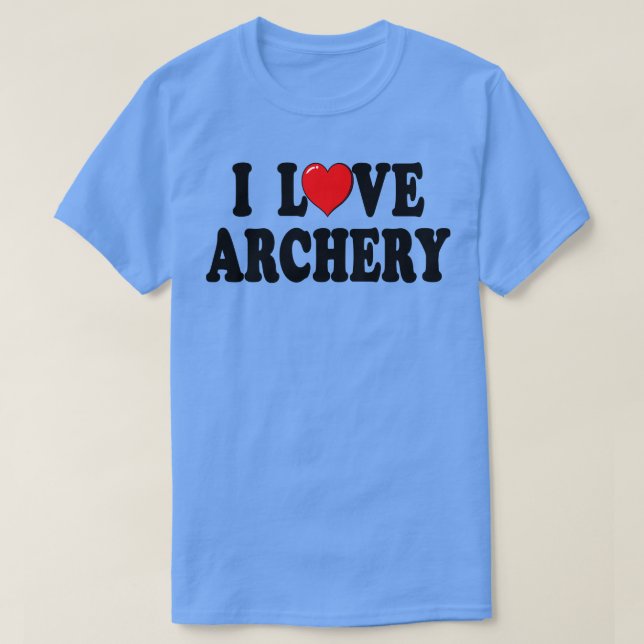 I Love Archery Typography Design  T-Shirt (Design Front)