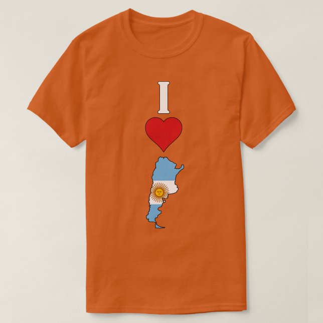 I Love Argentina Vertical I Heart Argentina Countr T-Shirt (Design Front)