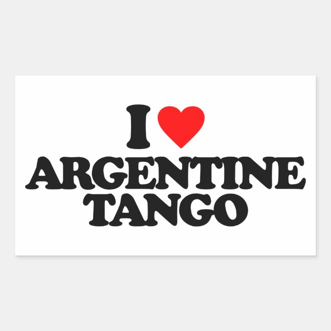 I LOVE ARGENTINE TANGO RECTANGULAR STICKER (Front)