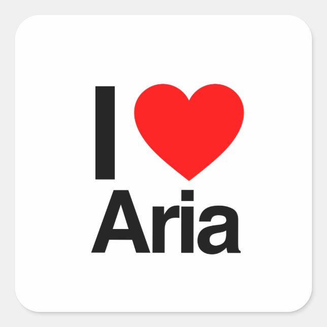 i love aria square sticker (Front)