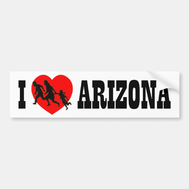 I Love Arizona Bumper Sticker (Front)