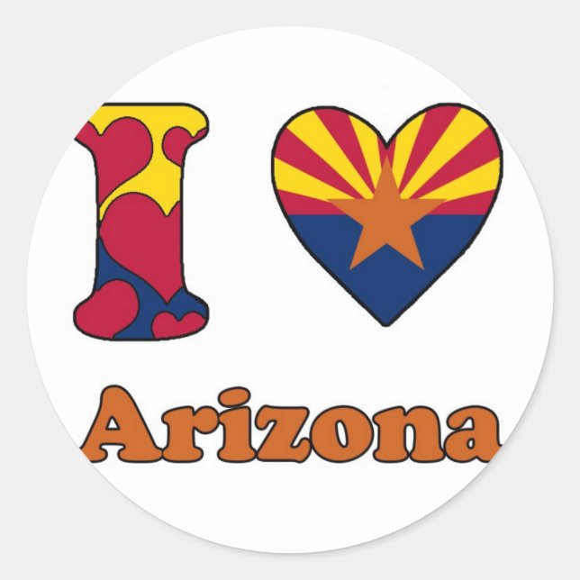 I love Arizona Classic Round Sticker (Front)