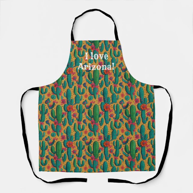 I Love Arizona Saguaro Cactus  Apron (Front)