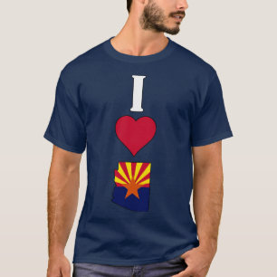 I Love Arizona Vertical I Heart Arizona State Flag T-Shirt