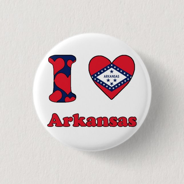 I love Arkansas 3 Cm Round Badge (Front)