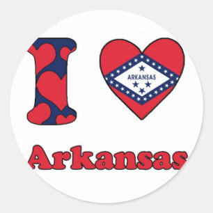 I love Arkansas Classic Round Sticker