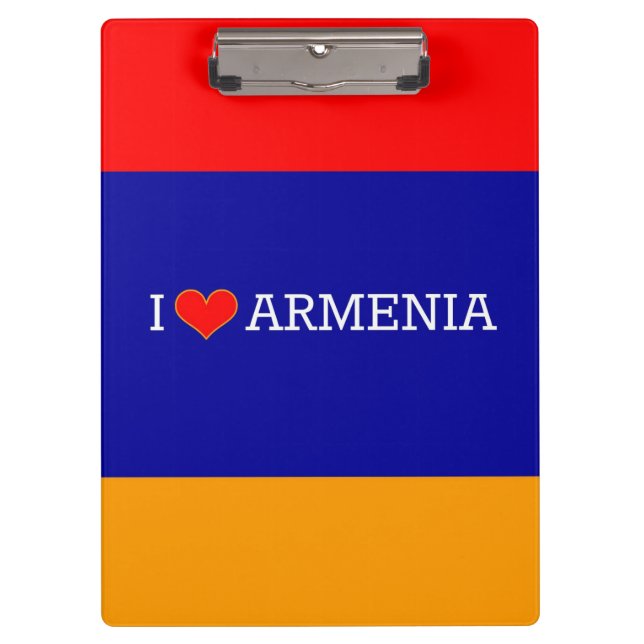I Love Armenia, flag of Armenia Clipboard (Front)