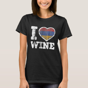 I Love Armenian Wine Armenia Heart Flag T-Shirt