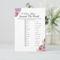 I love around the world floral Bridal shower game