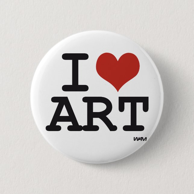 I love art 6 cm round badge (Front)