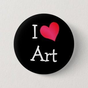 I Love Art 6 Cm Round Badge
