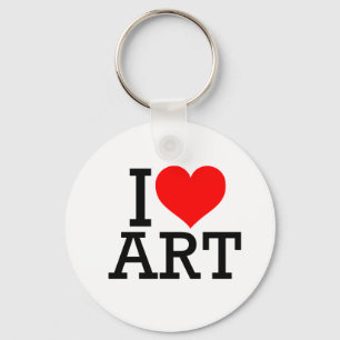 I Love Art Keychain