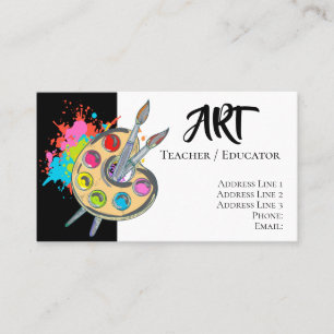 I Love Art   Painter's Palette Business Card