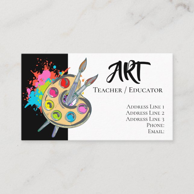 I Love Art | Painter's Palette Business Card (Front)