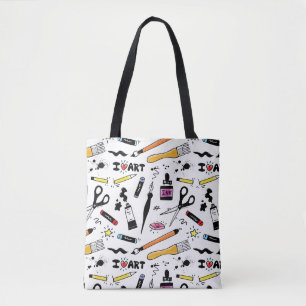 I Love Art Supplies Tote Bag