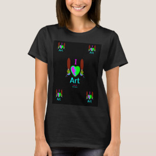 I Love Art Women's Black T Shirt
