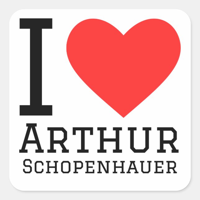 I love arthur schopenhauer square sticker (Front)