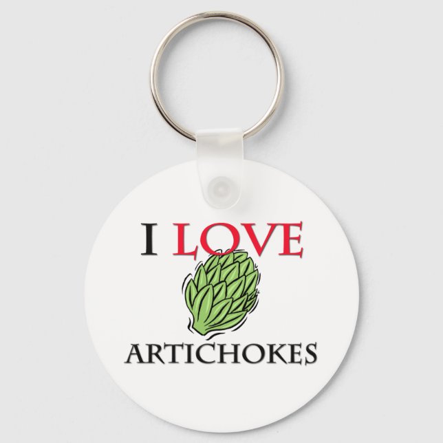 I Love Artichokes Key Ring (Front)