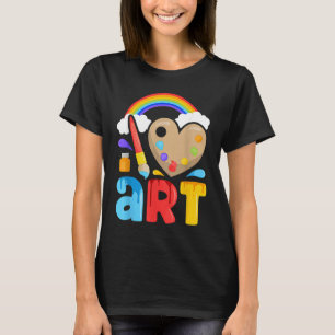I Love Artist Painter Colorful Painting Kids Girls T-Shirt