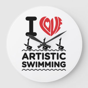 I Love Artistic Swimming Synchro Swimmer Large Clock