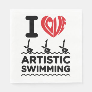 I Love Artistic Swimming Synchro Swimmer Napkin