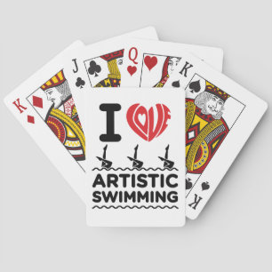 I Love Artistic Swimming Synchro Swimmer Playing Cards
