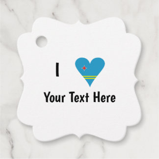 I Love (Aruba Heart Flag) Personalised Favour Tags