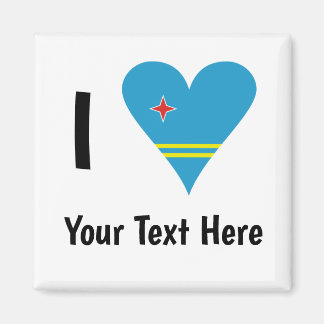 I Love (Aruba Heart Flag) Personalised Magnet