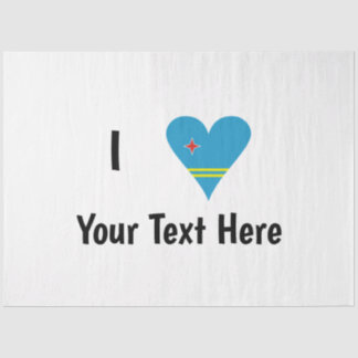 I Love (Aruba Heart Flag) Personalised  Tissue Paper