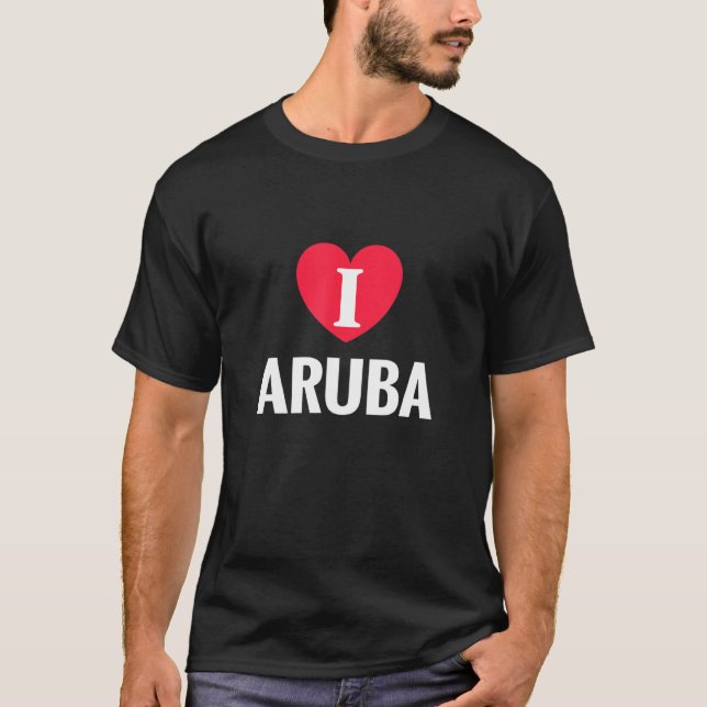 I Love Aruba Patriotic Home Country Travel T-Shirt (Front)