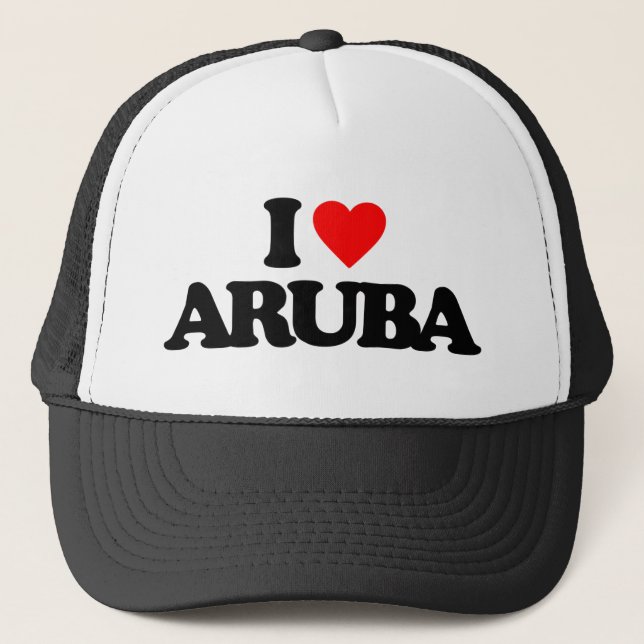 I LOVE ARUBA TRUCKER HAT (Front)